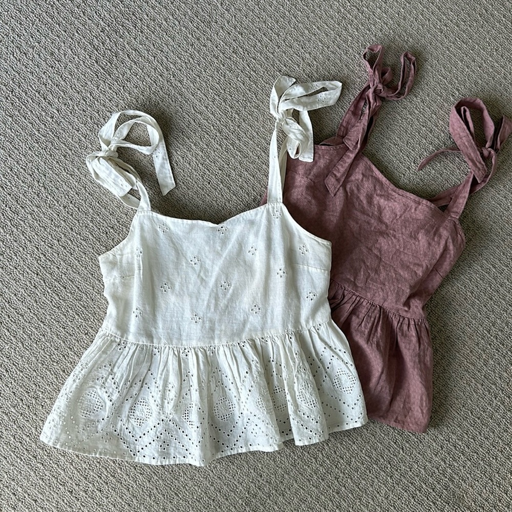 Madewell Tie Shoulder Tank Tops Bundle | Size Medium